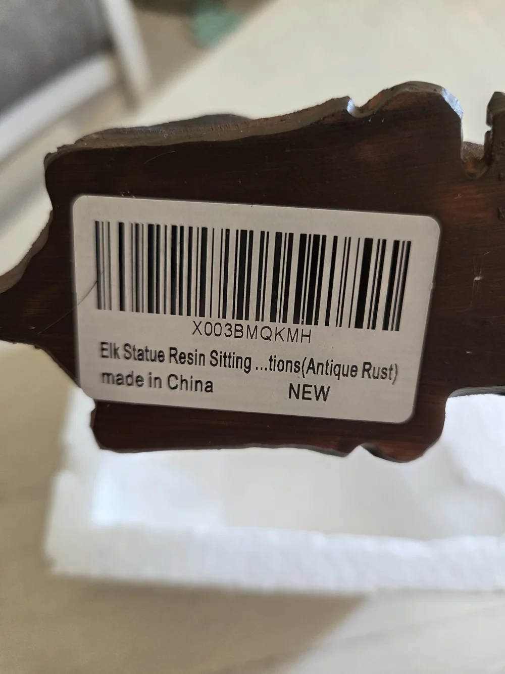 Miyolo Sitting Deer Figurine Laying Elk Reindeer Statue Resin Vintage Rust
